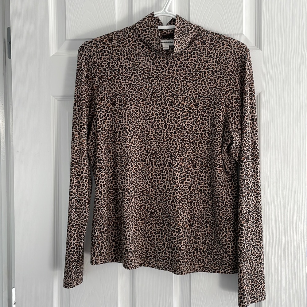 Frank and Oak Cheetah print mockneck